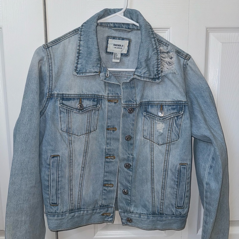Forever 21 distressed jean jacket